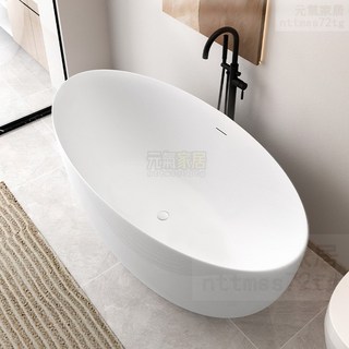 獨立式亞克力浴缸一體式家用小戶型雙人情侶橢圓形浴盆成人泡澡浴缸, 1個, 空缸,1.8米寬85cm