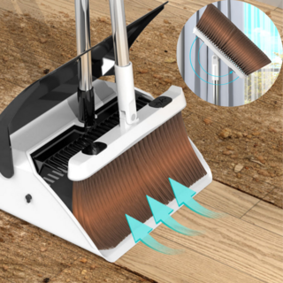 젠토 쓰러다마 빗자루 쓰레받이 먼지 안붙는 자석결합, 화이트, 1세트