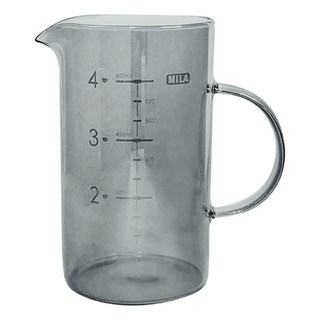 MILA咖啡燒杯 刻度燒杯 山形玻璃壺 玻璃咖啡燒杯 650ml 600ml, 1個, 透黑
