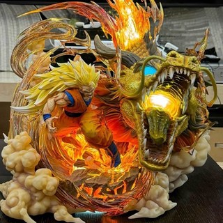 LS 七龍珠 龍拳爆發超三悟空場景GK手辦 擺件 動漫雕像 模型 禮物, 1個, 1/6  比例 龍拳超三