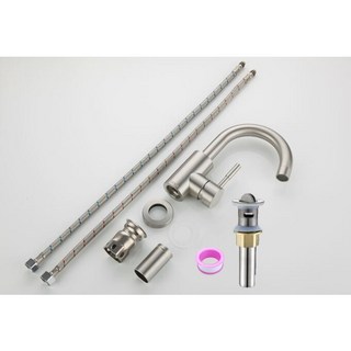 【F福利社F】360度旋轉水龍頭, 1個, B3049不鏽鋼單孔臉盆冷熱小U龍頭