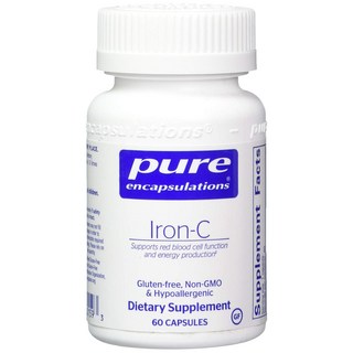 Pure Encapsulations 鐵&維他命C無麩質膠囊, 60顆, 1罐