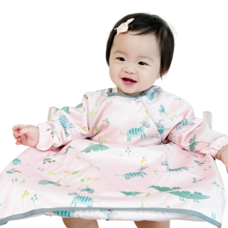 벨베이비 식탁일체형 방수 턱받이 긴팔 완전커버 오리지날, (리뉴얼)핑크 애니멀, 1개, 1개입
