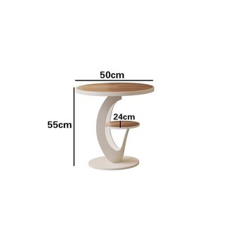 2024新款奶油風茶幾，小戶型客廳適用，胡桃木紋巖闆茶桌，多功能邊桌/沙發邊桌/飄窗桌, 1個