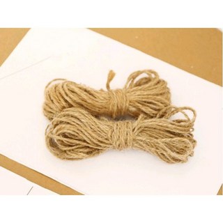 天然麻繩手工DIY夾相片麻繩 原色裝飾編織包裝麻繩 附小木夾, 1個, 【麻繩－2mm * 10米】