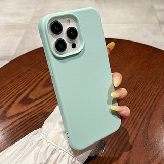 小衆高級感適用iPhone17promax純色皮紋果粉16手機殼13/12軟殼11