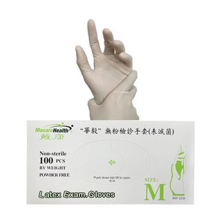 戴康 Latex Exam. Gloves 乳膠無粉手套 M 100入, 1個, #S