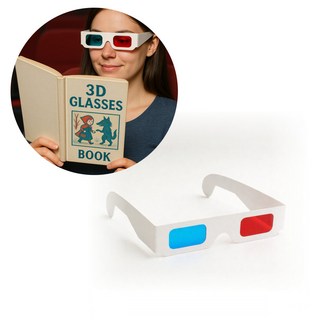 소문난마켓 입체 3D 편광 적청 셀로판지 종이 안경 그린 레드 셀로판 글래스 게임 애너글리프 입체북 시청 도구, 1개
