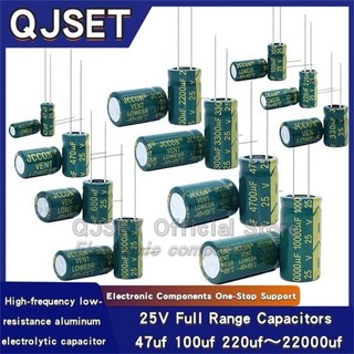 2-50pcs 고주파 저임피던스 전원 어댑터 커패시터 25V 47uf 100uf 220uf 330 470 680 1000 2200 uF, 08 25v1000uf 10x20 10