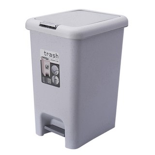 雙開垃圾桶-大容量靜音緩降分類垃圾筒 簡約時尚居家必備, 灰白