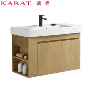KARAT凱樂衛浴 米萊松悟防水浴櫃 72cm 100%防水浴櫃組 (橡木紋) K-1747 KC-747CLN, 1個, 左側開放, 橡木紋