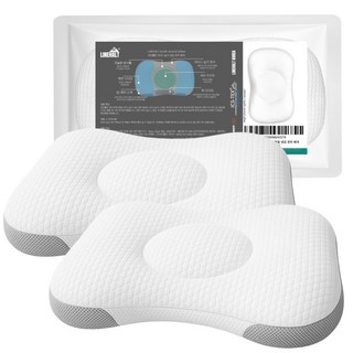 라인홀트 아이스실크 다운필 베개솜 냉감 쿨링 두피열 깊은잠 경추 베개, 2개, 화이트