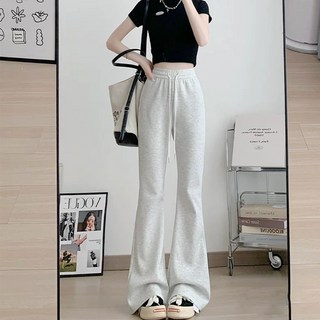 Cavensi 大尺碼高腰微喇叭褲 S-4XL 附口袋 秋冬百搭運動長褲