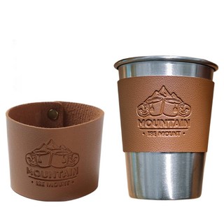 露營中毒本鋪 高質感露營水杯杯套 皮革防燙耐用 多尺寸適用 戶外露營配件, 1個