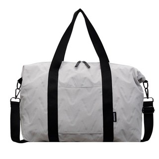 YHAOYC 尼龍紋路健身包 大容量手提斜背包 可拆卸肩帶 適合通勤與學生使用, 灰白