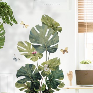 龜背芋壁貼 熱帶植物牆貼, ins 歐風壁貼系列 c110