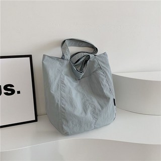 新款尼龍防水休閑純色簡約大容量學生通勤單肩腋下包 時尚百搭小眾褶皺雲朵單肩斜挎包