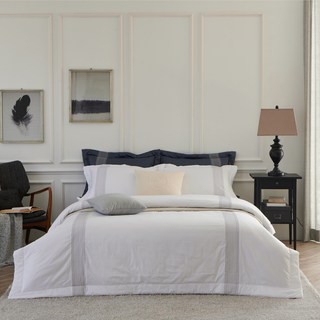 프렌치 메종 뮤즈 면 듀벳세트 화이트 네이비 (Q K)