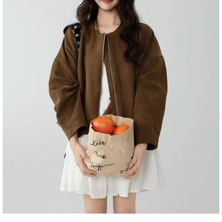 영메이 YM23552 여성 스웨이드 집업 숏자켓 지퍼 스웨이드 코트