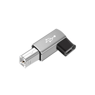 USB Type-C 轉 USB B 母頭 轉接頭, 1個, 40-758-04(銀色彎頭)