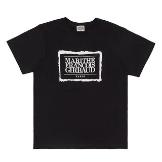 MaritheFrancoisGirbaud 男女適用方格Logo短袖上衣, 黑+白