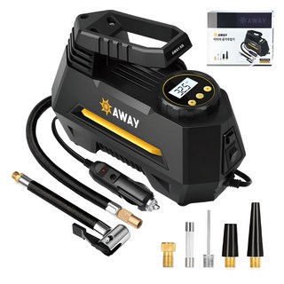 AWAY 타이어 공기주입기, 1개, 블랙