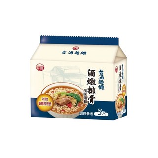 台酒TTL泡麵全系列：花雕雞麵、麻油雞麵、酸菜牛肉麵等多種口味袋裝, 1個, 酒燉排骨風味湯麵 (5包/袋)