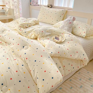 Arvo Home 豆腐棉柔感棉被 厚實蓬鬆四季被 雙人加大秋冬棉被, 小圓點｜雙層紗加厚四季被,150*200cm, 小圓點｜雙層紗加厚四季被