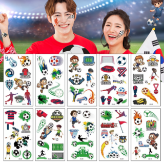 KC인증 어린이 타투스티커 월드컵 축구공 축구 체육대회 족구 취미 축구선수 축구교실 응원 치어리더 스티커 바디 페이스페인팅 어린이집 유치원 학교 크리스마스 할로윈 행사, 1개, ZQ타입