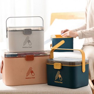 PM 이동형 디자인 메디컬박스 구급함 대형 구급상자 가정 차량비치용 응급 약상자 약통, 1개, 핑크