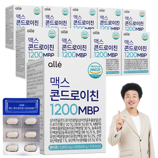 콘드로이친 1200 미국산 상어연골 맥스 MBP 저분자 식약청 인증 HACCP 알레, 10개, 60정