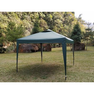 如是軒 炊事帳 客廳帳 快速帳, 墨綠色(銀膠),屋頂尖無透氣窗