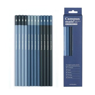 꼬맹이샵 모닝글로리 동아 아이비스 학생용 연필 B HB 2B - 2개입(1세트), 캠퍼스B 연필