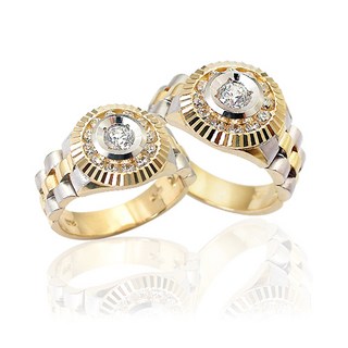 [커플리아] 14K 콤비렉스 두꺼운 체인반지(커플링가능)