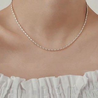 FANSYLI 은목걸이 레이어드 비즈 은도금 체인 목걸이 실버목걸이 비즈목걸이 은목걸이줄 초커목걸이 0518JLL083