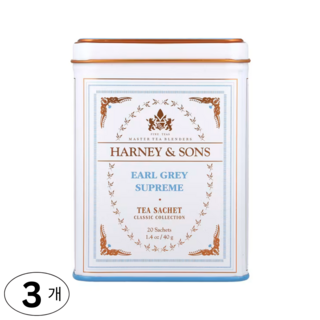 Harney & Sons 하니엔손스 티 블렌드 얼그레이 슈프림 티백, 40g, 3개, 20개입
