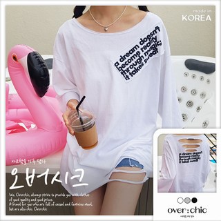 오버시크 여성용 국내제작 구제 데미지 오버핏 레터링 패치 반팔 티셔츠 사계절 해외여행 유양지 마실룩 등원룩 모임룩 부부동반 데일리 코디