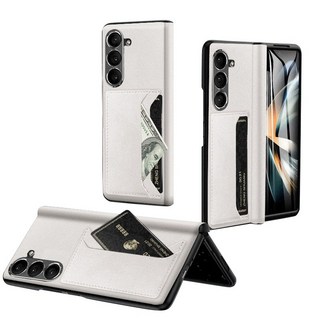 YINUO 갤럭시 Z 폴드3 4 5 6 7 힌지보호 소가죽 수납 케이스