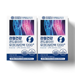 [G]*쇼핑백증정*연세 관절건강 콘드로이친 뮤코다당단백 1200+ 2박스, 60정