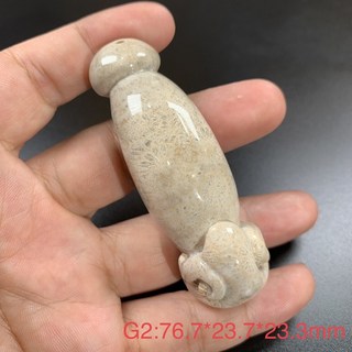 珊瑚玉菊花石雕刻墜飾 G2，天然玉石，居家空間藝術品，調節濕度, 1個