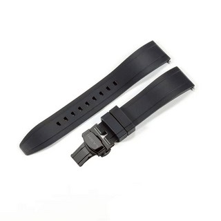 樂米 LARMI 22mm 快拆矽膠錶帶 摺疊扣, 黑, 1個