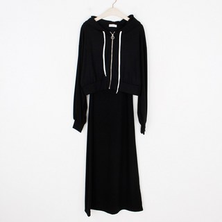 Funny girls 連帽外套吊帶連身裙組