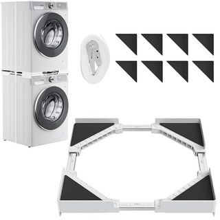 건조기 선반 세탁기 거치대 LG 삼성 드럼 무타공 직렬설치 스태킹 키트, 1개, J022-JS-XHJ-WH