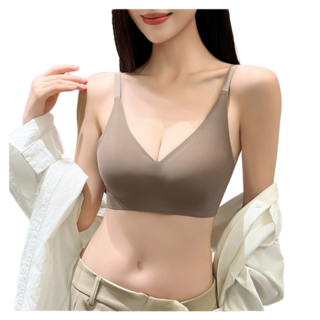 【OniWear】無感果凍軟支撐冰絲內衣 聚攏無鋼圈 無痕內衣 可調式肩帶 高彈透氣