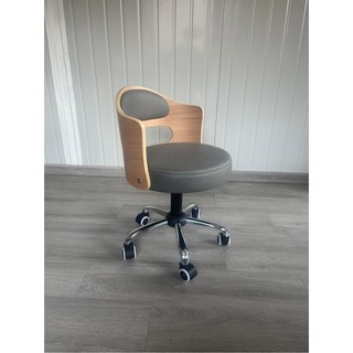 회전 등받이 병원 의자 진료실 카운터 실험실 진찰실, 모토키 그레이 컬러 천, 강철로 만든 발, 난간 없음, 1개