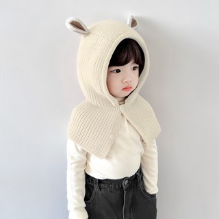 AFECTO 兔子護耳巴拉克拉瓦帽, 象牙白