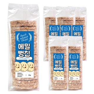 국내산 메밀 통곡물 옥수수 현미 저당 간식 뻥튀기 뻥칩 5봉지, 1세트, 450g