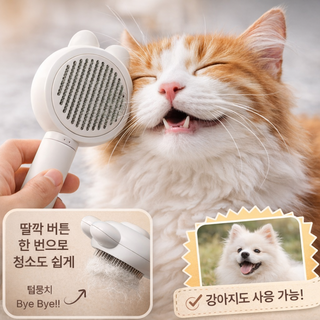 에니픽 고양이 죽은털 제거 저자극 브러쉬, 화이트, 1개