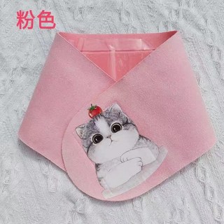雪瑞姑姑凝膠頸膜，台灣出貨正品免運，可愛貓咪圖案，綁帶固定，舒緩頸部疲勞, 1個, 貓咪粉色1條✨