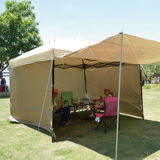 【BK】3x3 速可搭伸縮客廳帳/炊事帳 專屬內搭帳、綁繩式圍布下標區(不含客廳帳), 3+1 四面綁繩式圍布組-卡其色